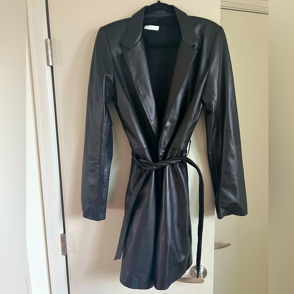 Sablyn Rumor Belted Leather Blazer